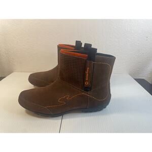 KangaROOS TRAXIE BOOTS Brown Suede Leather Orange Detail Women’s Size 8.5